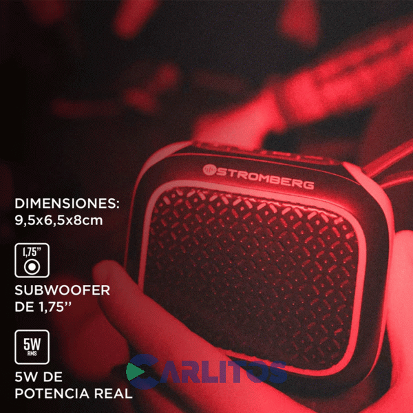 Parlante Portátil Stromberg Carlson Con Bluetooth Y Batería Zing Azul y Rojo