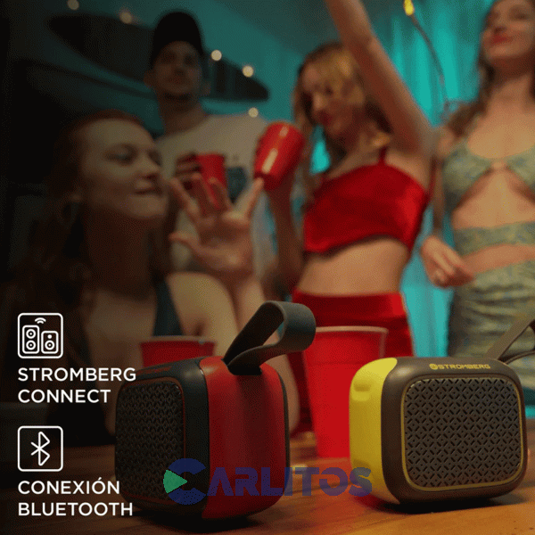 Parlante Portátil Stromberg Carlson Con Bluetooth Y Batería Zing Azul y Rojo