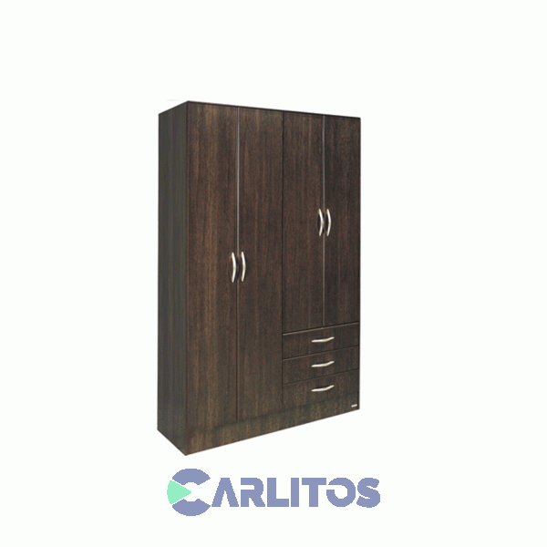 Placard 1.22 Mts 4 Puertas 3 Cajones Platinum Plus Tabaco