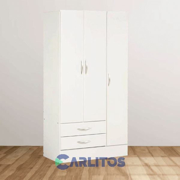 Placard 0.92 Mts 3 Puertas 2 Cajones Platinum Blanco Veta