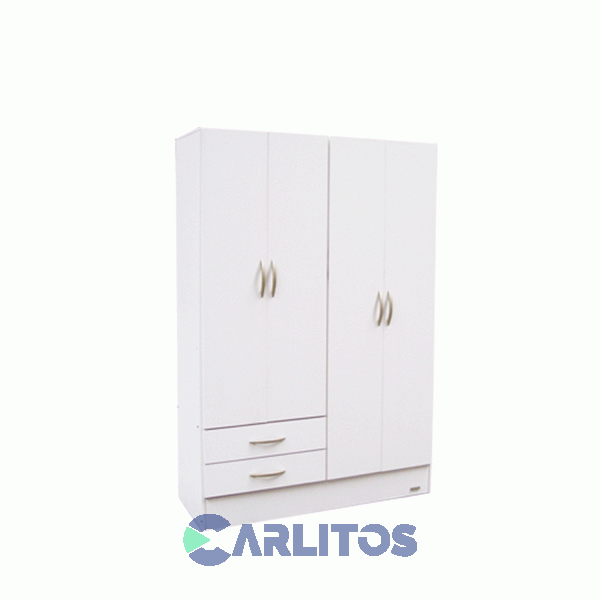 Placard 1.22 Mts 4 Puertas 2 Cajones Platinum Blanco Veta