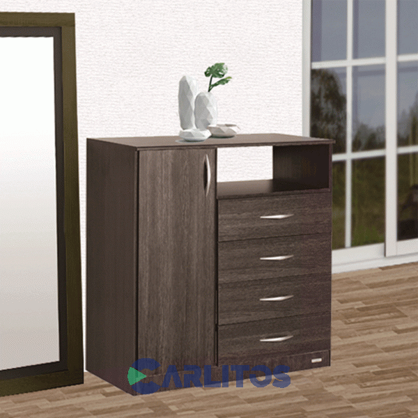 Chiffonier 1 Puerta 4 Cajones Platinum Tabaco