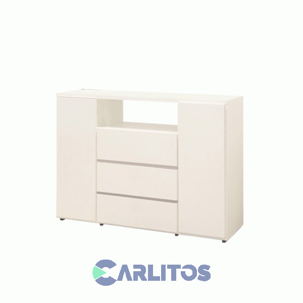 Arcón Multifunción 2 Puertas 3 Cajones Platinum Blanco Veta