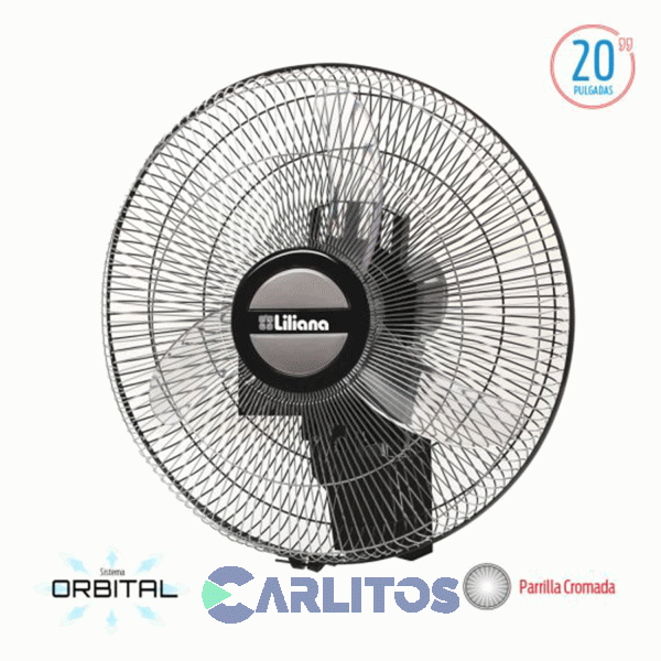 Ventilador De Pared Orbital Liliana 20" Parrilla Cromado Vwoc20