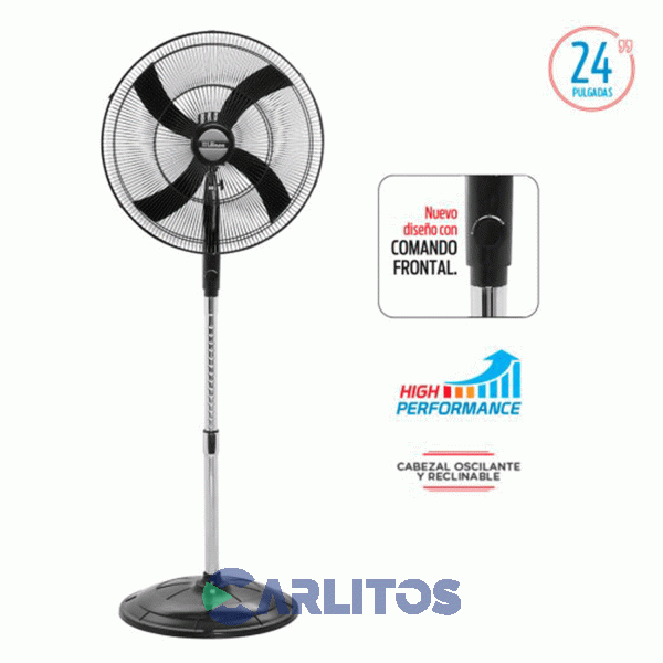 Ventilador De Pie Orbital Liliana 24" Parrilla Negra Vphp2416