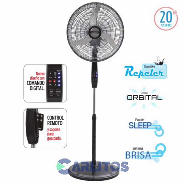 Ventilador De Pie Orbital Liliana 20" Digital - Con Control Remoto Vpd20r