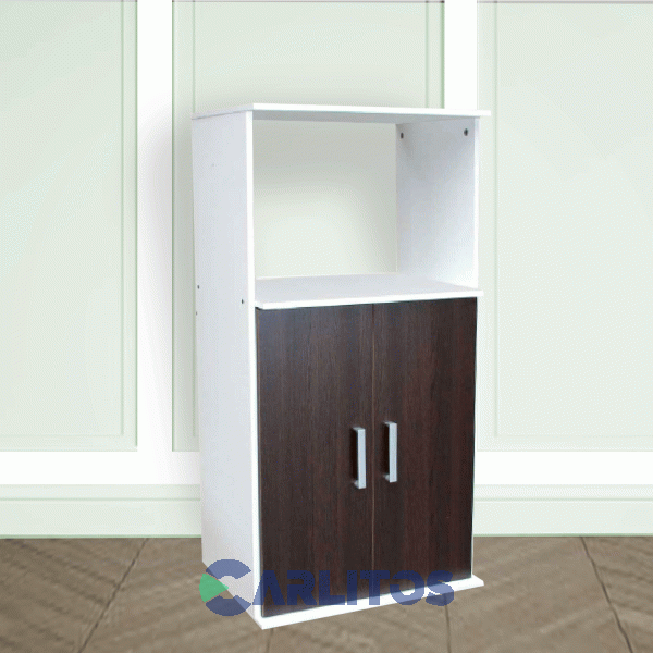 Organizador Para Microondas 2 Puertas Platinum Blanco y Tabaco