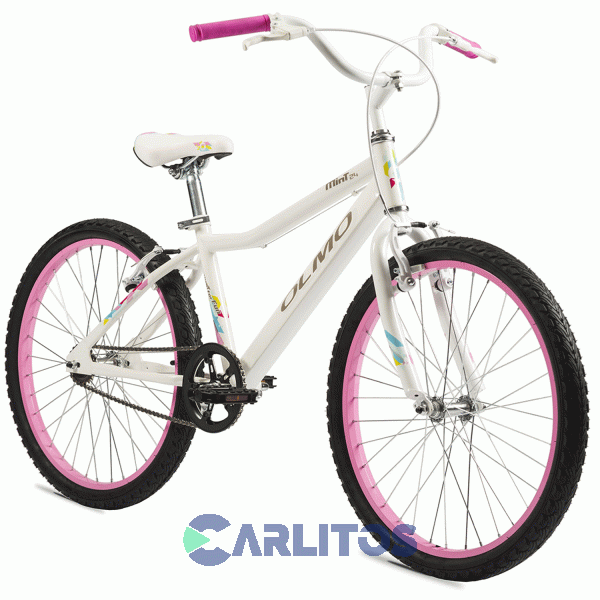 Bicicleta Olmo Paseo Rod.24" Mint Cosmo Blanco Rosa