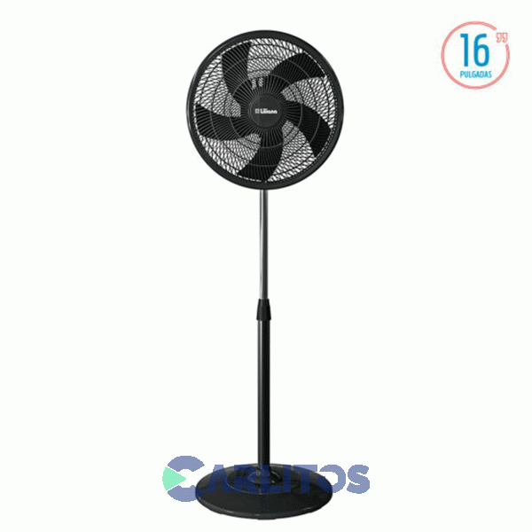 Ventilador De Pie Oscilante Liliana 16" Parrilla Negra Vp16p