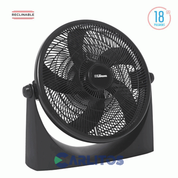 Ventilador Turbo Reclinable Liliana 18" Parrilla Negra Vtf18p