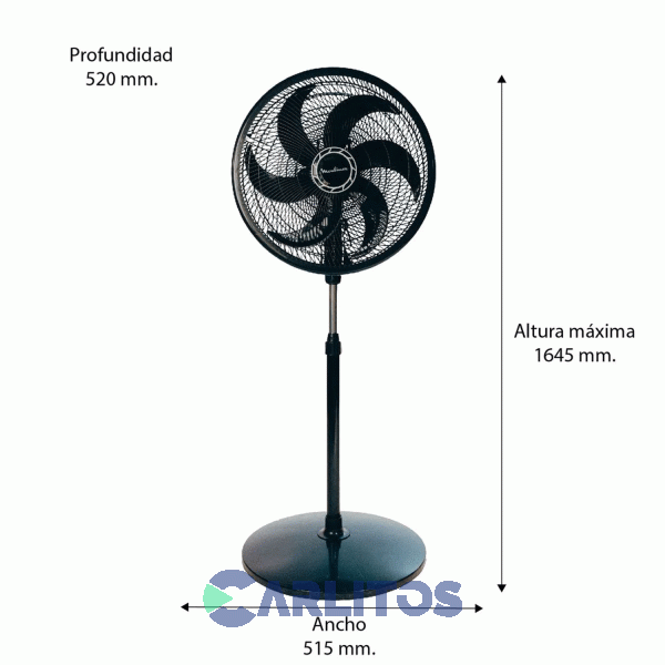 Ventilador De Pie Oscilante Moulinex 18" Parrilla Negra Ve4080b1