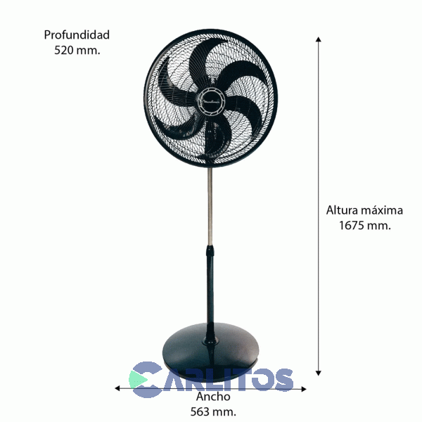 Ventilador De Pie Oscilante Moulinex 20" Parrilla Negra Ve4080b2