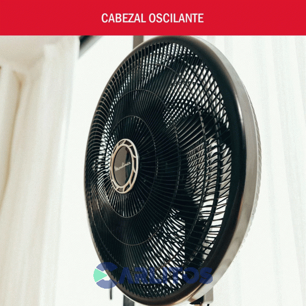Ventilador De Pie Oscilante Moulinex 20" Parrilla Negra Ve4080b2
