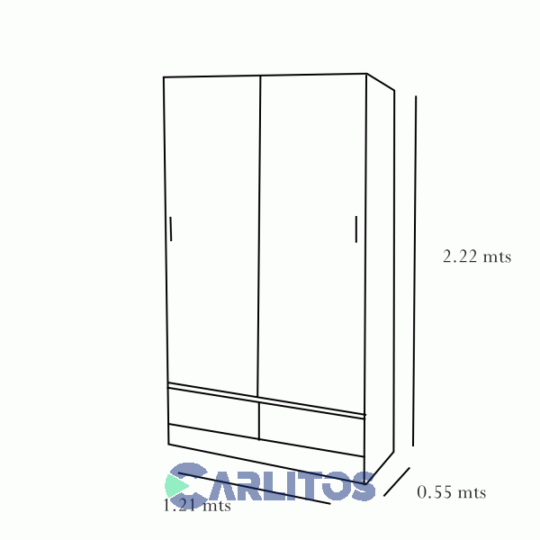 Placard 1.21 Mts Puertas Corredizas Platinum Tabaco