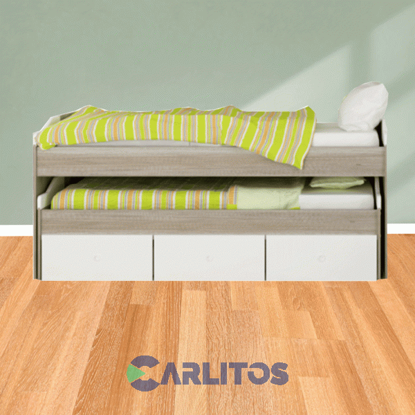 Cama Nido Doble Con Cajonera Valenziana Blanco y Barrique