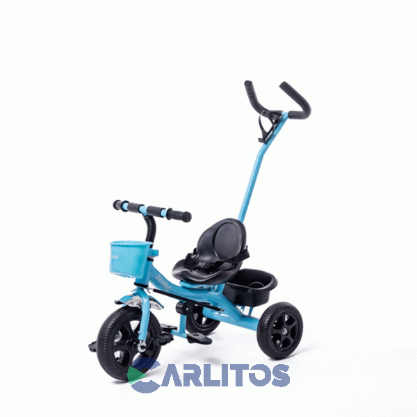 Triciclo Bebesit Con Barral De Acero Reforzado Azul Sl-1701c