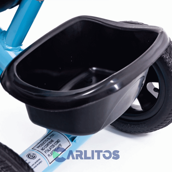 Triciclo Bebesit Con Barral De Acero Reforzado Azul Sl-1701c