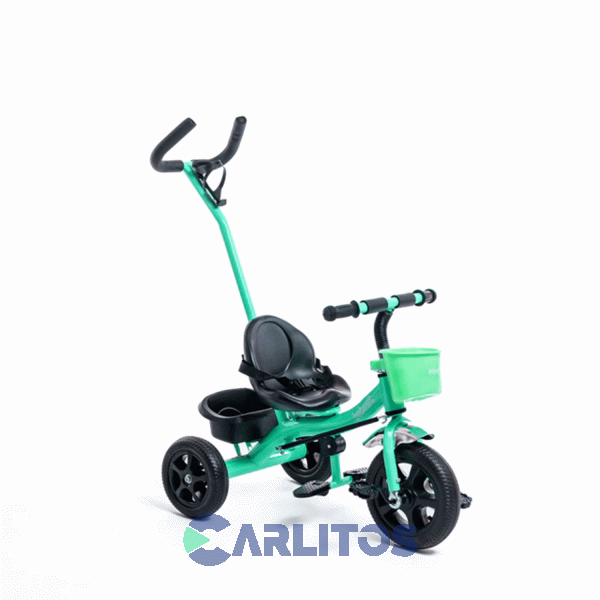 Triciclo Bebesit Con Barral De Acero Reforzado verde Sl-1701a