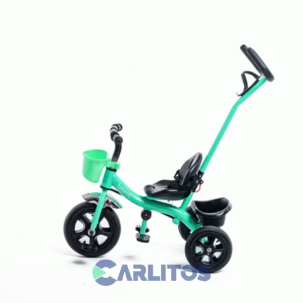 Triciclo Bebesit Con Barral De Acero Reforzado verde Sl-1701a