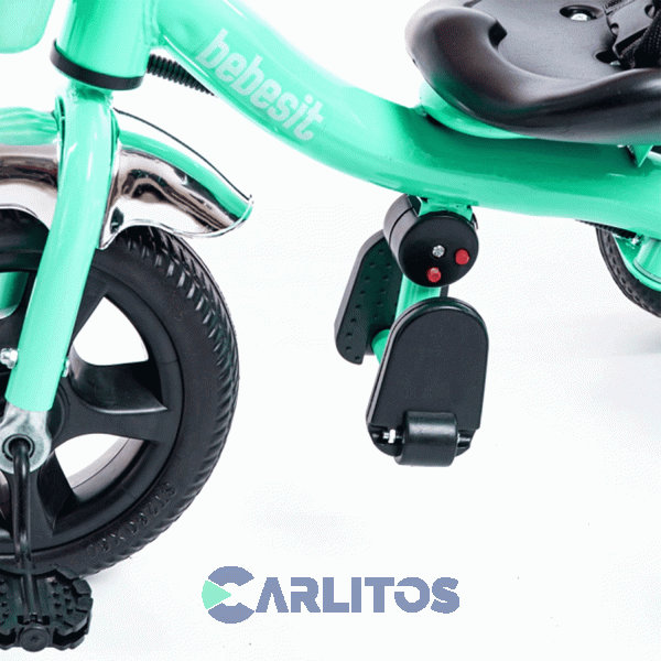 Triciclo Bebesit Con Barral De Acero Reforzado verde Sl-1701a