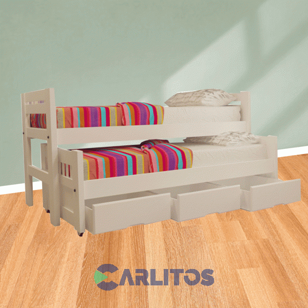 Cama Nido Con Cajonera Inmacol Blanco