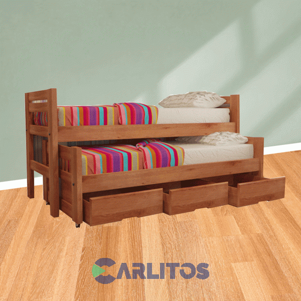 Cama Nido Con Cajonera Inmacol Castaño