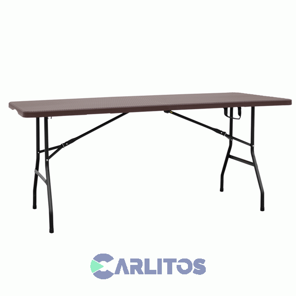 Mesa Plegable Multiuso Simil Ratan Con Estructura Acero 1.80 MTS