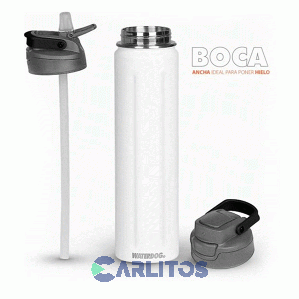 Botella De Acero Inoxidable Waterdog ACUA750WH Blanco