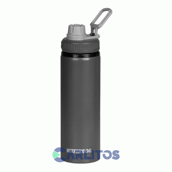Botella De Aluminio Tapa A Rosca Waterdog Tongo Dark Grafito 750odgf