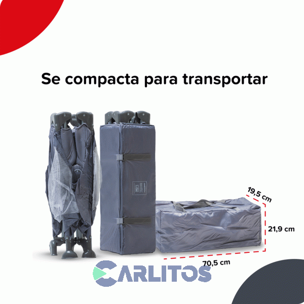 Cuna Bolso Transportable Colecho Bebesit Con Mosquitero 2021-C Celeste Con Gris