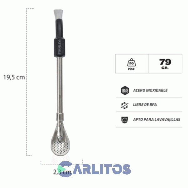 Bombilla Para Mate Spoon Stanley Negra