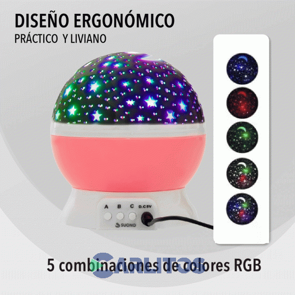 Lampara Esfera Led Estrellas Suono Celeste ILU0030