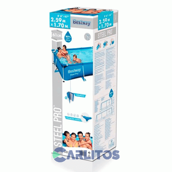 Pileta De Lona Steel Pro Bestway 2.56 X 1.70 X 0.61 Cm 56403
