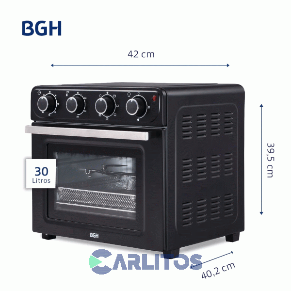 Horno Eléctrico Convección Con Freidora 30 Litros Bgh Bhe30fn24t