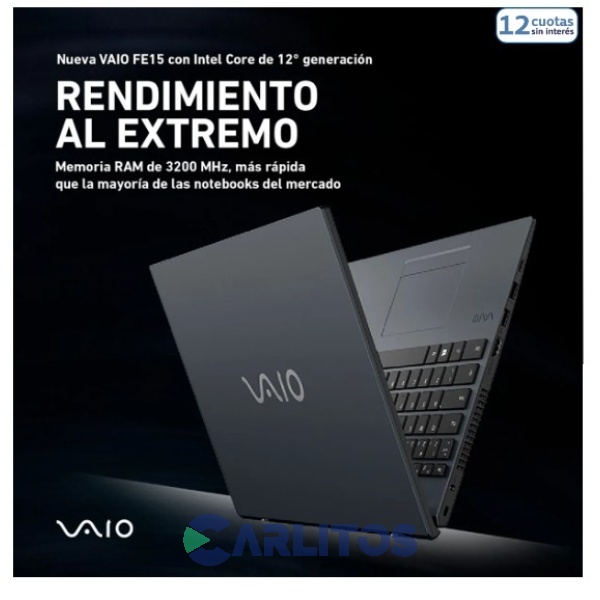Notebook 15,6" Vaio Intel Core I5 1235u Mem 8 Gb Hd Sol 256 Gb Vjfe54A0311h