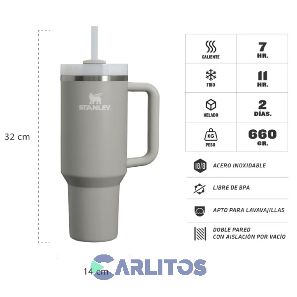Vaso Stanley Quencher 2.0 Flowstate Tumbler 1.18Ml Ash