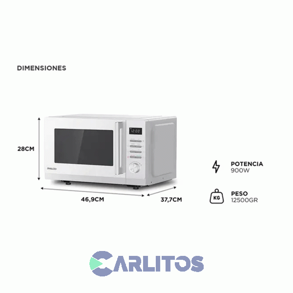 Microondas Digital Philco 23 Litros Blanco Mphdw23uap