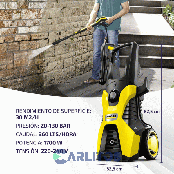 Hidrolavadora Karcher 130 Bat 360 Litros/Hora K4 Br