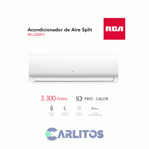 Aire Acondicionado Split Rca v3300 Watts - Frio/calor Rel3300fc-f-sk