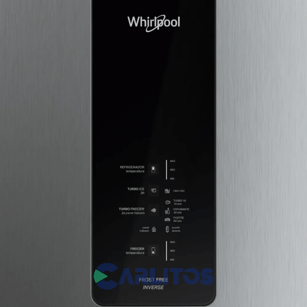 Heladera No Frost Whirlpool Combi Inverter 449 Litros Acero Inoxidable Wre57ck
