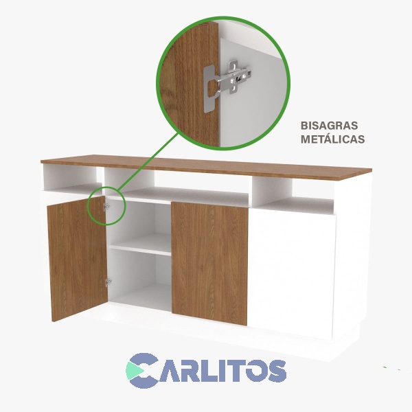 Bahiut Fiplasto 4 Puertas 1.50 Mts Blanco y Roble Co&ntilde;ac