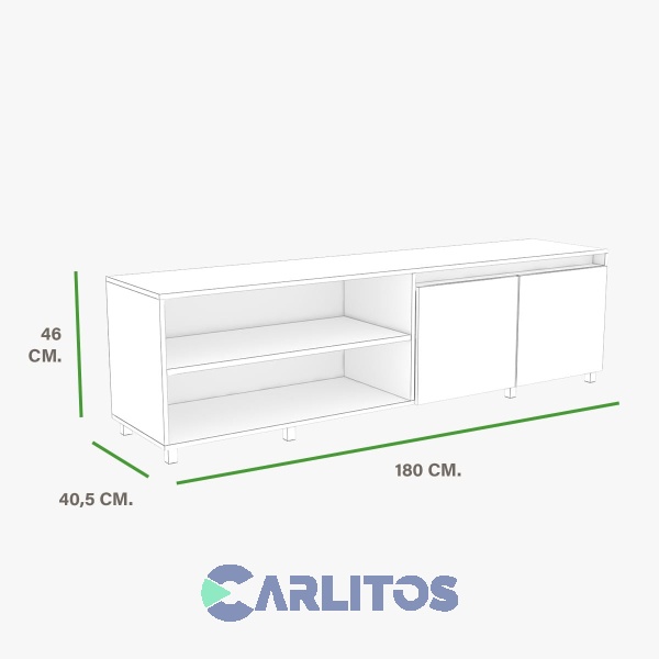 Mesa TV Fiplasto Dos Puertas 1.80 Mts Gris Claro y Cerezo