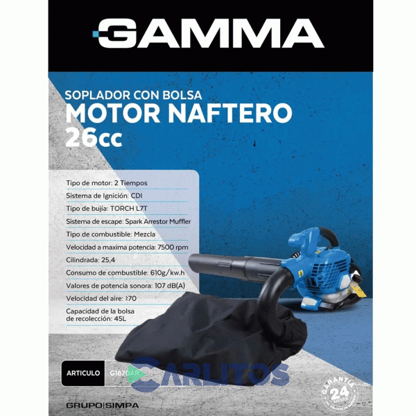 Soplador Manual Gamma 26 CC - 2 Tiempos G1870ar
