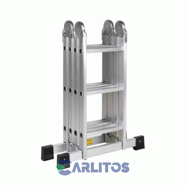 Escalera Multifuncion 4 X 3 Escalones Aluminio Garden Life Te1600