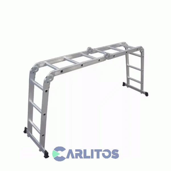 Escalera Multifuncion 4 X 3 Escalones Aluminio Garden Life Te1600