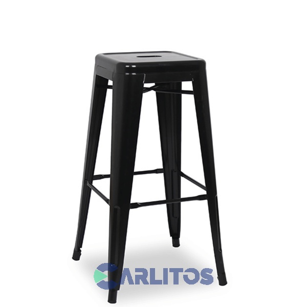 Banqueta Tolix Alta Acero Garden Life Negra Ft577501