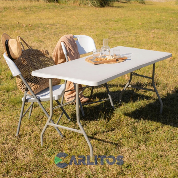 Mesa Plegable Multiuso Garden Life Con Estructura De Acero 1.50 Mts T404000