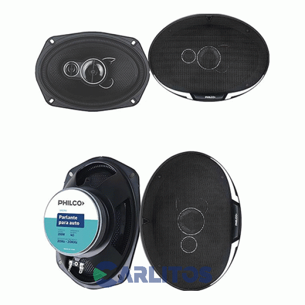Parlantes Para Automóvil Philco 400 Watts - 3 Vías - 6 X 9" Spo-2790