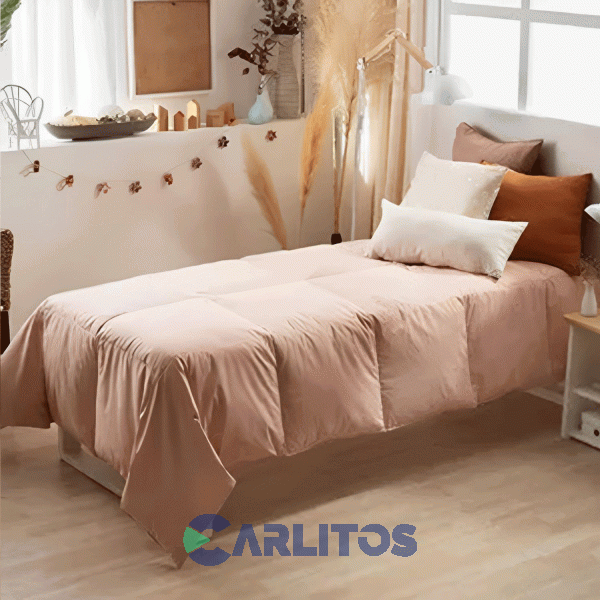 Acolchado Pluma Oro Casablanca Twin Size Rosa