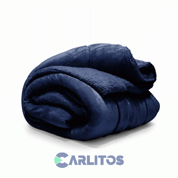 Acolchado Queen Size Winter Mantra con Corderito Azul Marino